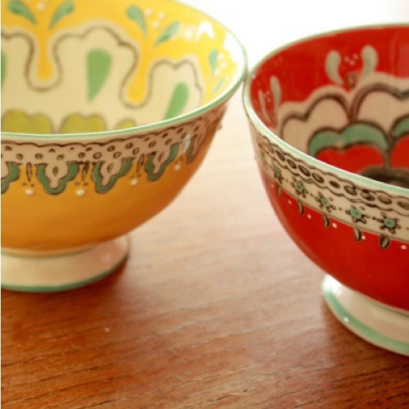 Anthropologie Other - Anthropologie }{ Elka Ayaka Footed Pedestal Red Floral Cereal Bowl